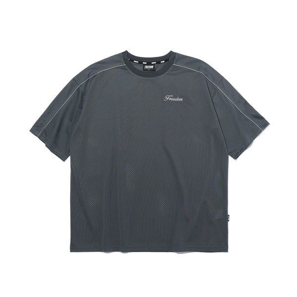 Freedom 流線網眼上衣｜深灰色