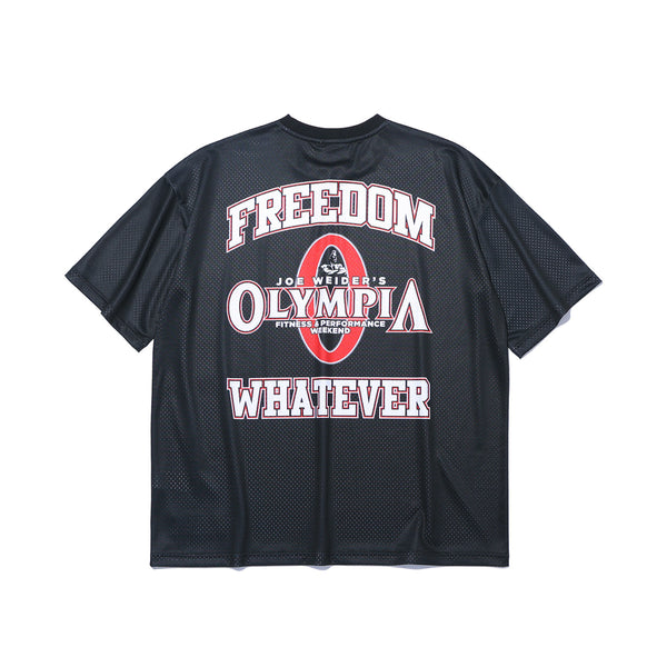 Olympia Small Logo 網眼短袖上衣｜黑色