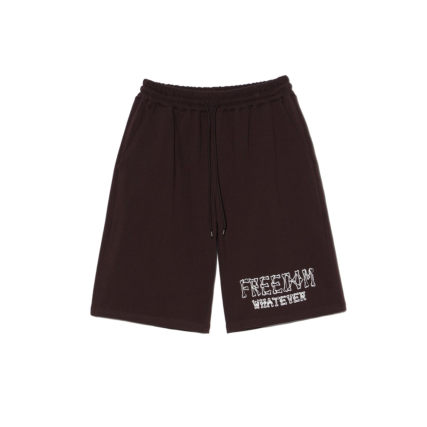 Freedom 碎骨壓紋短褲｜棕色