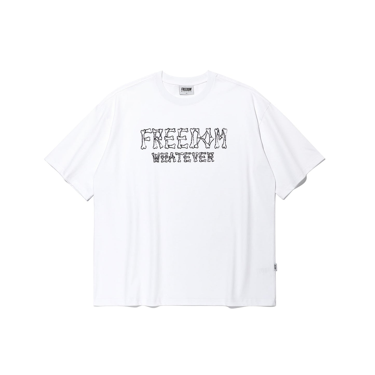 Freedom 碎骨壓紋 Logo T-Shirt｜白色