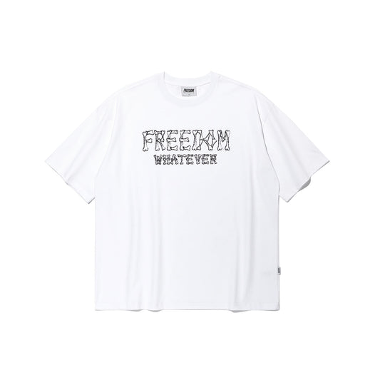Freedom 碎骨壓紋 Logo T-Shirt｜白色