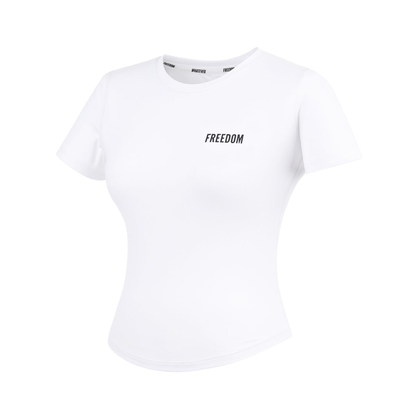 Freedom Essential Curved 短版上衣 白色 健身訓練服 | Freedom Taiwan 運動服