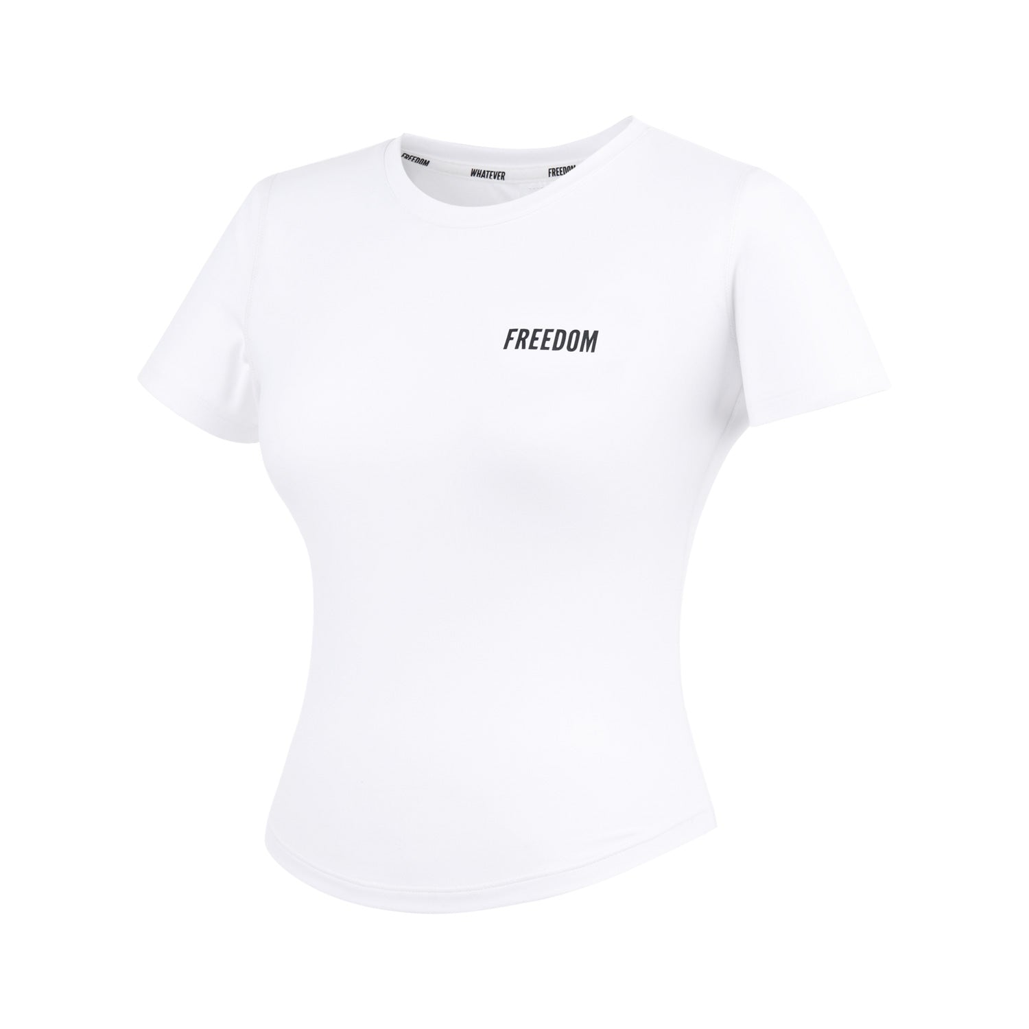 Freedom Essential Curved 短版上衣 白色 健身訓練服 | Freedom Taiwan 運動服