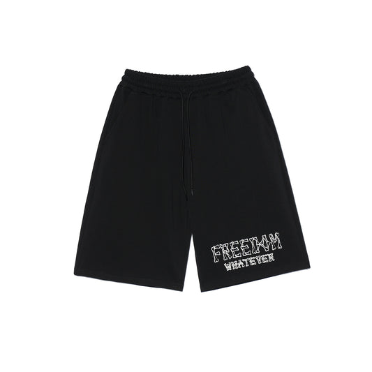 Freedom 碎骨壓紋短褲｜黑色