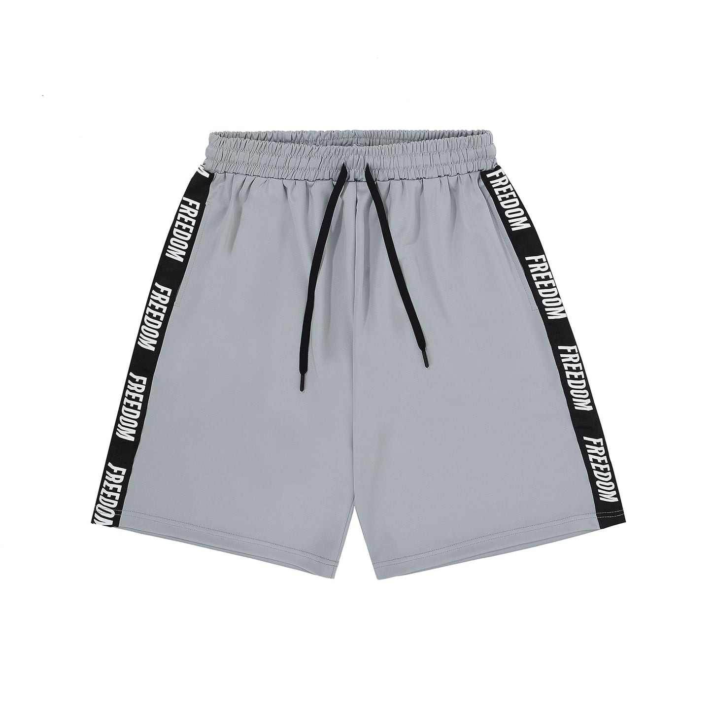 Freedom Tape Logo 七分短褲 灰色黑邊 運動短褲 | Freedom Taiwan 運動服