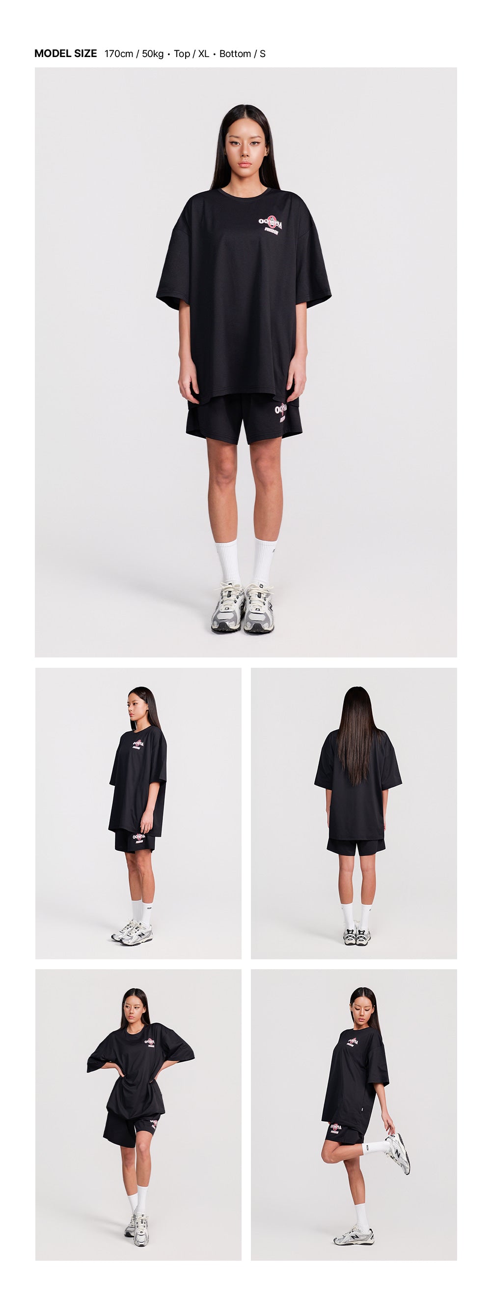 Olympia Essential Overfit 短袖上衣 黑色|100% Polyester 对寬版型機能訓練服 | Freedom Taiwan