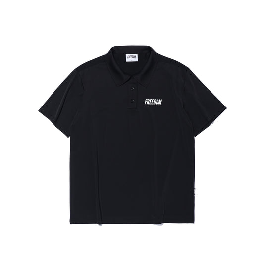 機能領口短袖上衣｜黑色