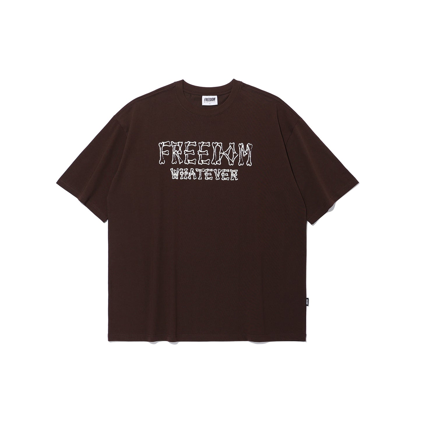 Freedom 碎骨壓紋 Logo T-Shirt｜棕色