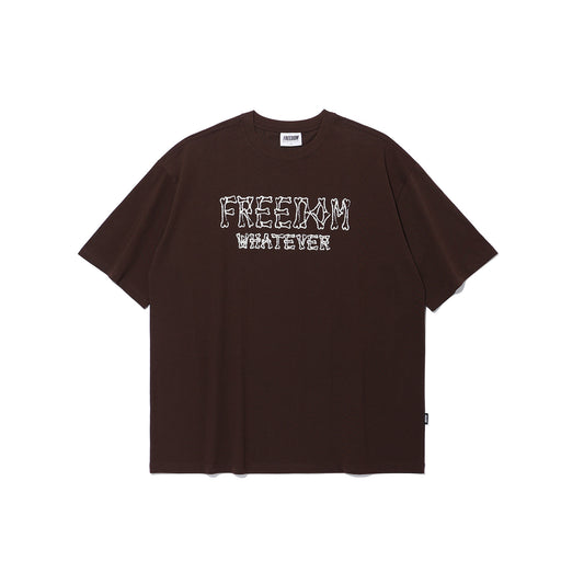 Freedom 碎骨壓紋 Logo T-Shirt｜棕色