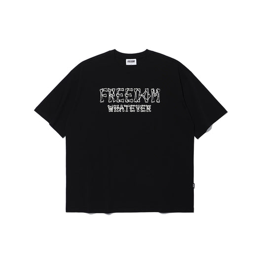 Freedom 碎骨壓紋 Logo T-Shirt｜黑色