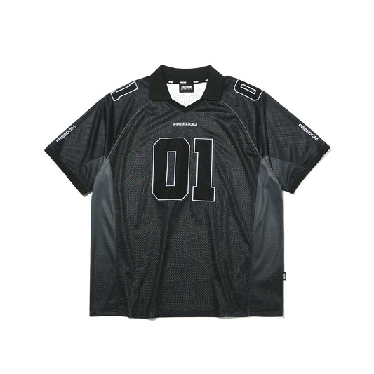 Freedom 復古網眼足球衫｜黑色